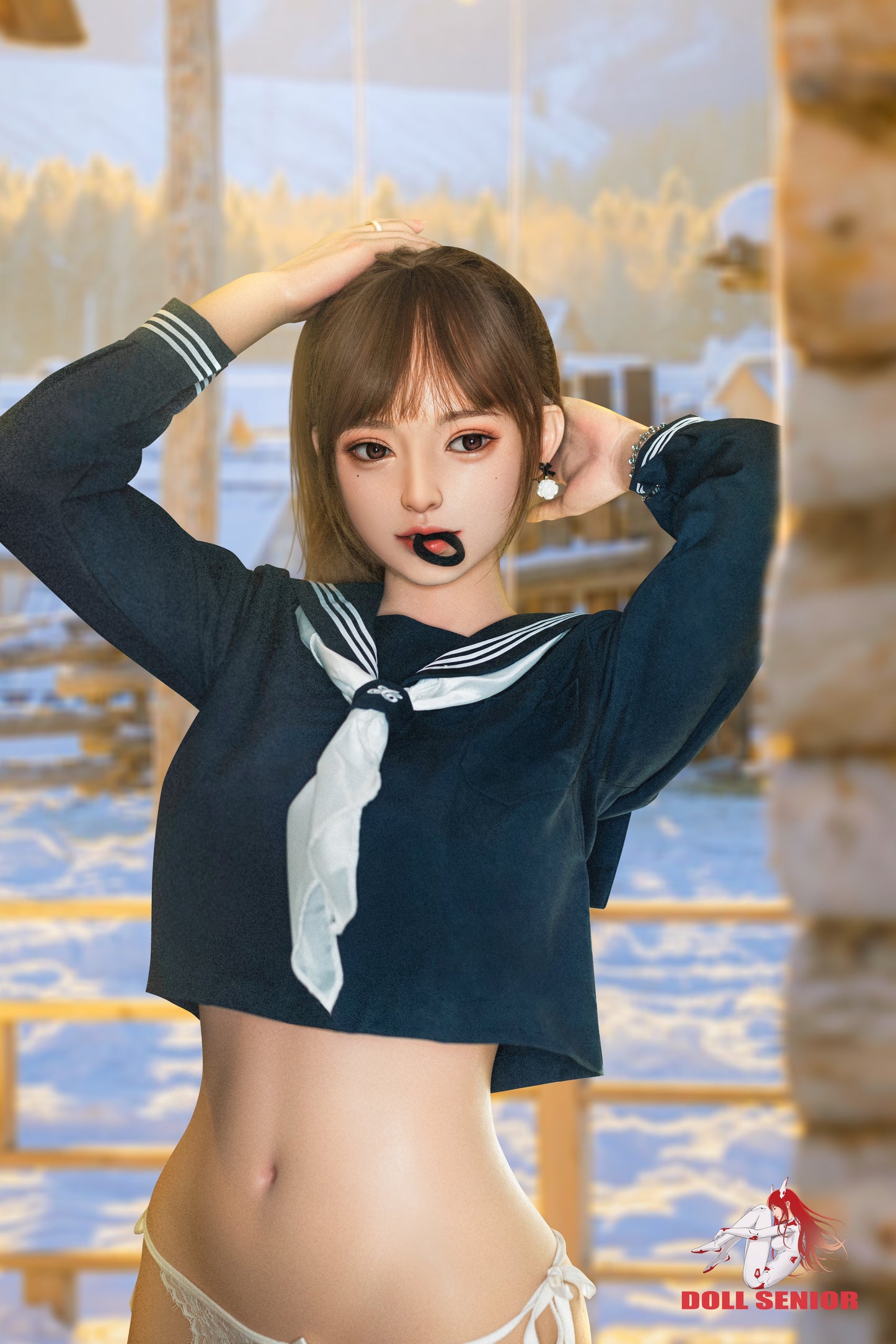 Doll Senior【Mengshu】 163cm/5ft 4 in E Cup Silicone  Implanted Hair Customizable Sex Doll